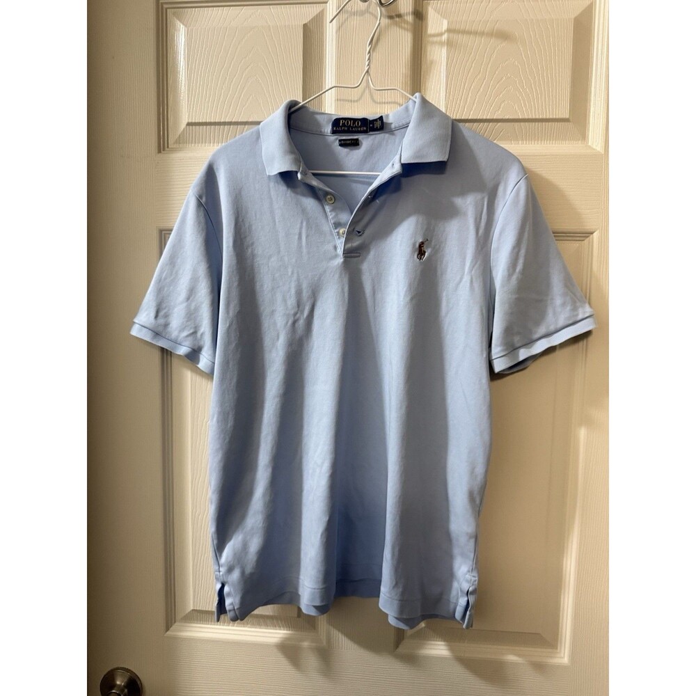 Polo Ralph Lauren Men's Classic Fit Blue Solid Polo Shirt Short Sleeve M